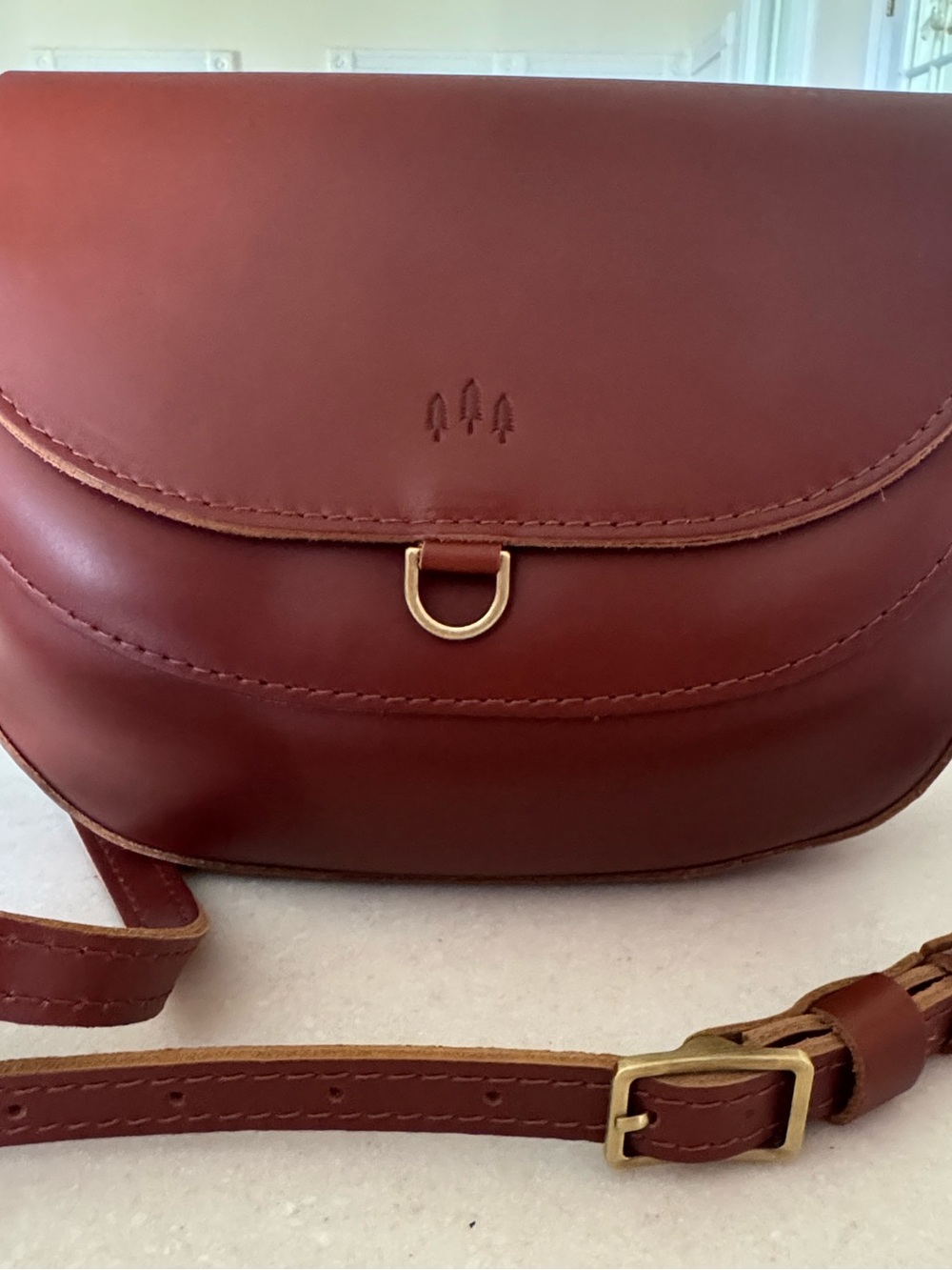 Portland Leather Goods Monaco Crossbody Bag in Madrone
